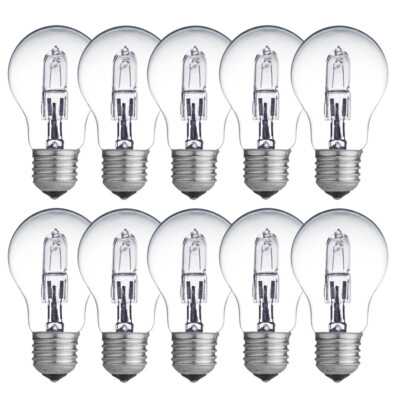 10 x Eco Halogen Glühbirnen 53W =75W/70Watt E27 klar Glühlampen warmweiß dimmbar