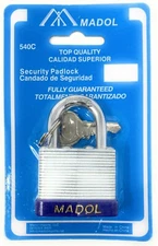 Security Padlock 40mm (1.5") Keyed Different