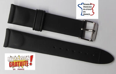 Bracelet montre SILICONE ; 20 mm , NOIR ; 100% WATERPROOF / L531 - Photo 1/2