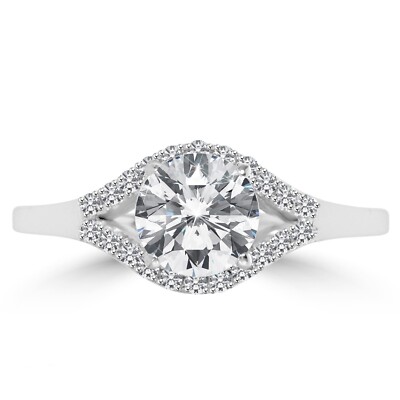 1.20 Ct Round Cut Lab Created Diamond Engagement Wedding Ring 14K White Gold A