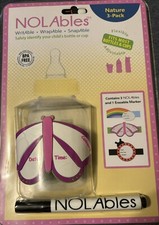 NOLAbles Labels Fits Most Bottles And Cups Nature 3 Pack