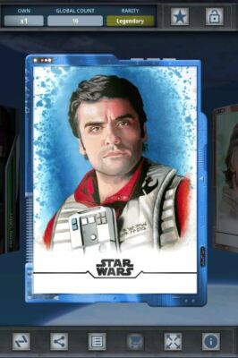 Star Wars Card Trader - Legendary Stellar Art Tungsten Gilded - Poe Dameron 10cc