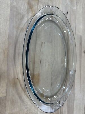 Vintage Pyrex Glass 812 Art Deco Clear Oval Serving Platter Baking Broiler Tray