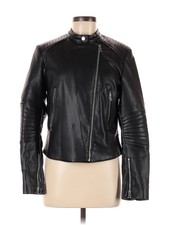 Kendall & Kylie Women Black Faux Leather Jacket M