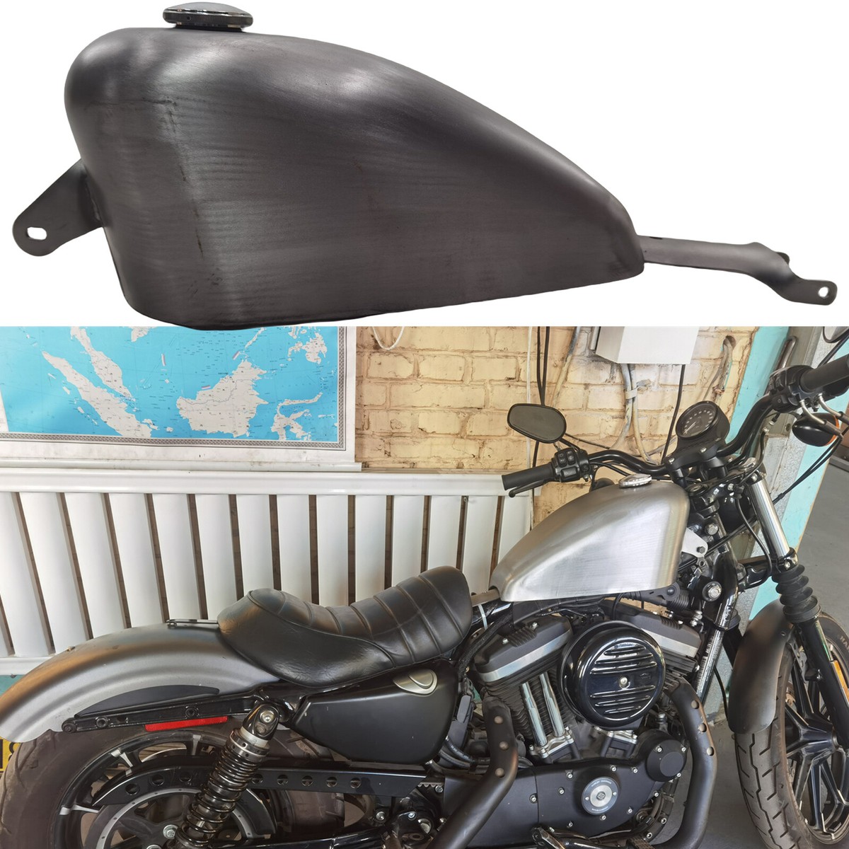 Motorcycle Petrol Fuel Tank 7.5L For Harley Sportster Series 2007