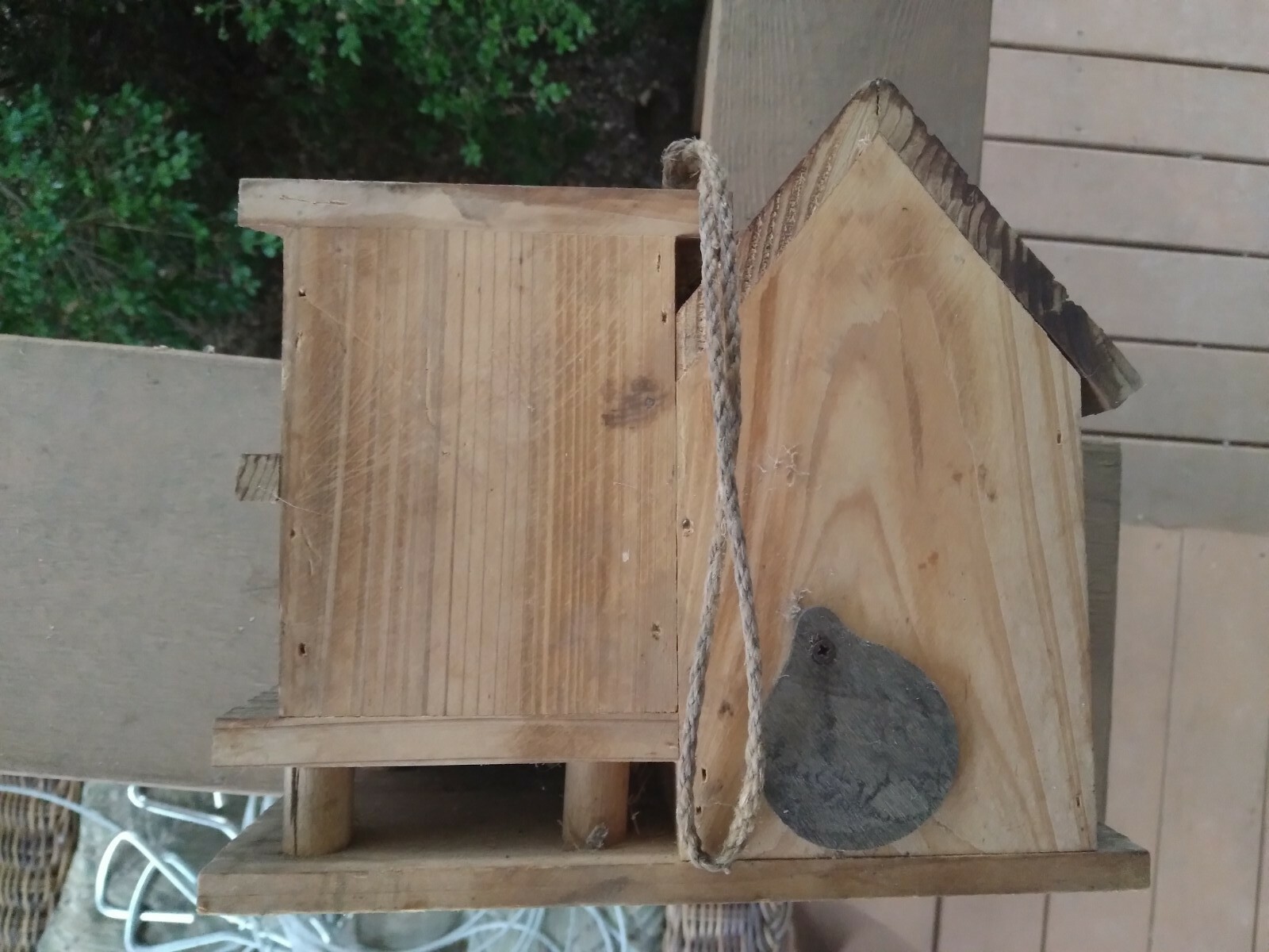 Country Rustic Vintage Wooden double Bird House 8x7x5 functional 1