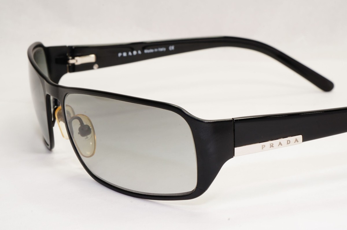 Prada Sunglasses 2006 Vintage Black Rectangle Grey PR52FS SPR 52F