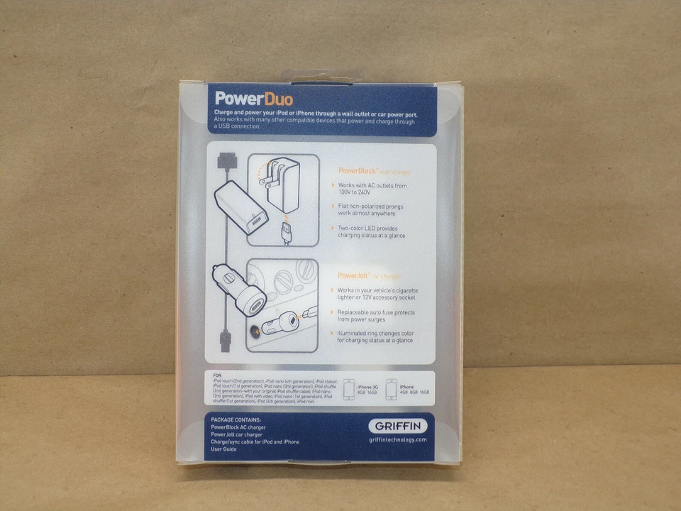 Cargador de alimentación Griffin Technology PowerDuo 2 amperios para iPad, iPhone y iPod (BLANCO) Foto 2 de 4