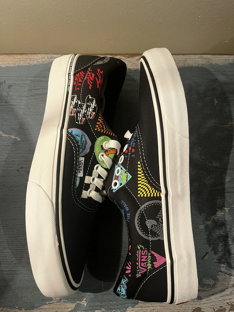 Vans era black hotsell white on feet
