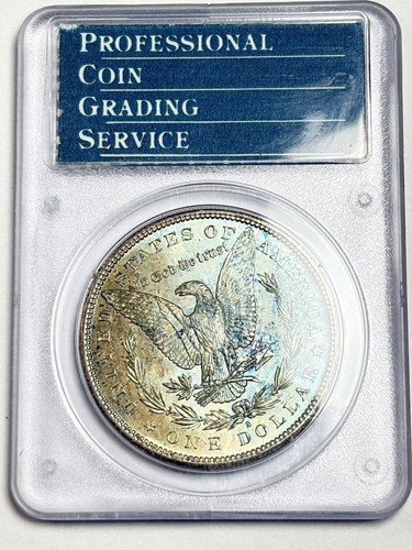 1880 S Toned Morgan $💎PCGS MS 65 OGH Rattler Holder💎Vibrant Rainbow 💎💎VIDEO - Bild 4 von 12