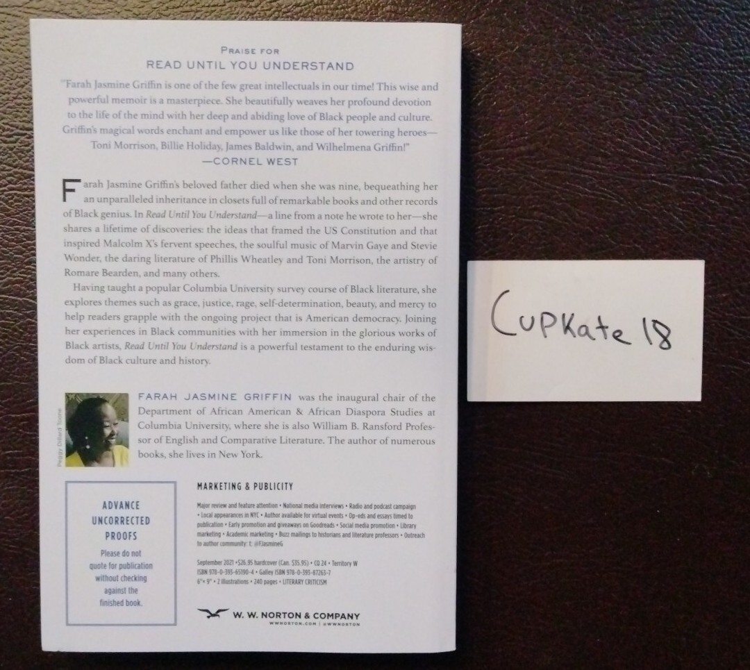 Read Until You Understand The Profound Wisdom by Farah Jasmine Griffin 9/21  ARC