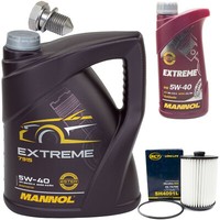 MotoröL Set 5W-40 6 Liter + ÖLfilter Sh 4091 L + Schraube FüR Skoda Superb Ii Vw