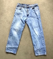 Vtg 90s Levi  s 550 Jeans Red Tab Relaxed Fit Distressed Light Wash USA 36 X 28