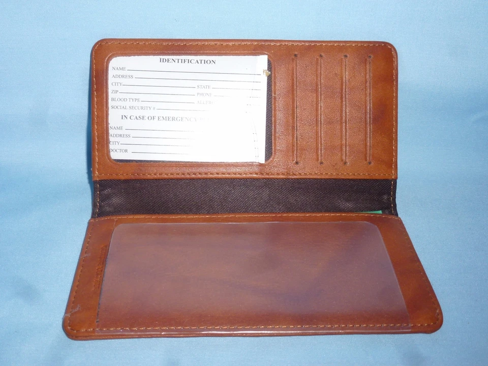 SAN DIEGO PADRES   Leather Checkbook  NEW   brown + - Image 2 of 3