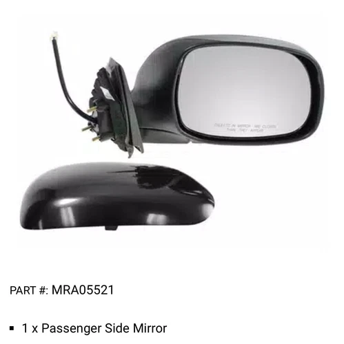 TRQ MRA05521 Passenger Side Mirror, fits 2000-2006 Toyota Tundra