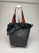 Borsa tote vintage Marni in pelle di lana grigia