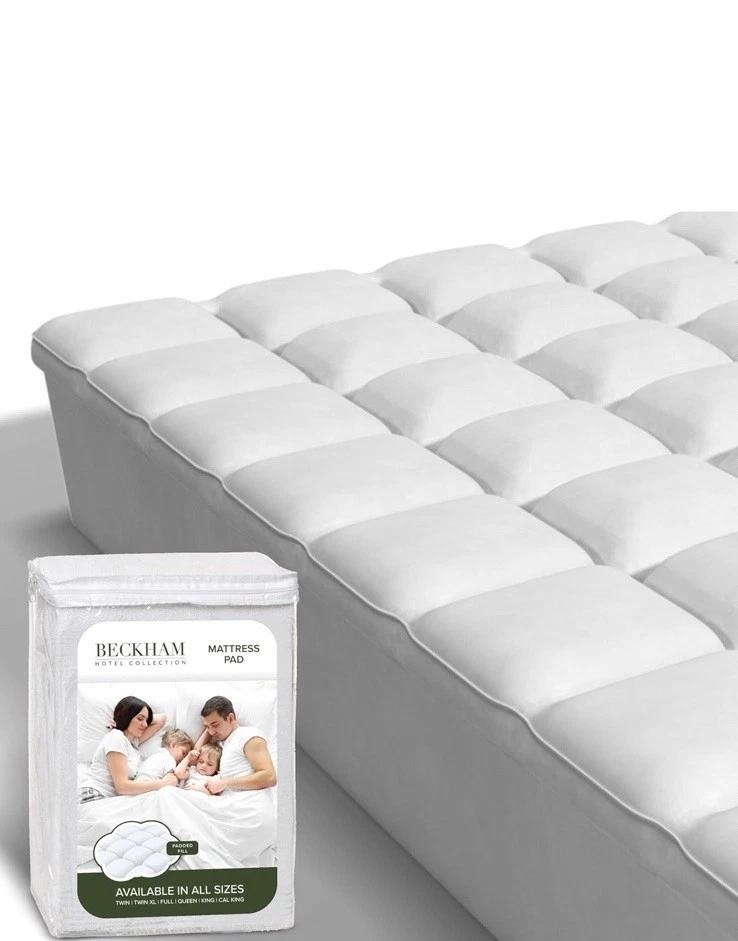 New Beckham Hotel Collection Queen Mattress Pad 60x80x18 Deep Pocket Quilted