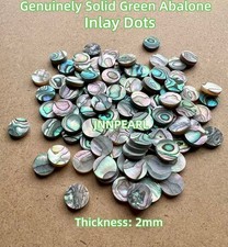 JNNPEARL 2mm Thick 10mm 105pcs Green Abalone Inlay Dots for Guitar Banjo