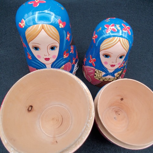 Vintage Russian Matryoshka Nesting Dolls Wooden Hand Painted 8" Set of 10 - Picture 17 of 17