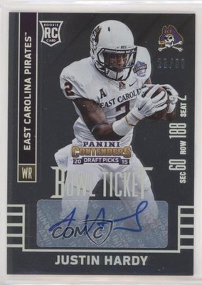 2015 Contenders Draft Picks Bowl Ticket 20/99 Justin Hardy Rookie Auto RC 0e3