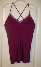 Victoria  s Secret Purple Chemise Nightie Babydoll Lace Trim Cami Slip Sz XS