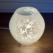 Ikea Knubbig Fado Globe weiß Kirschblüten Glas Tischlampe - funktionstüchtig