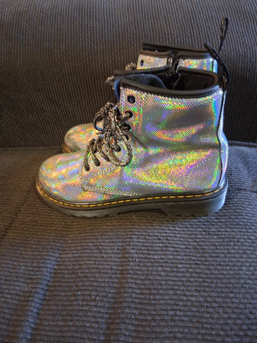Dr. Martens Infants Anfibi 1460 In Patent Lamper Con Zip - Per Bambine E Ragazze