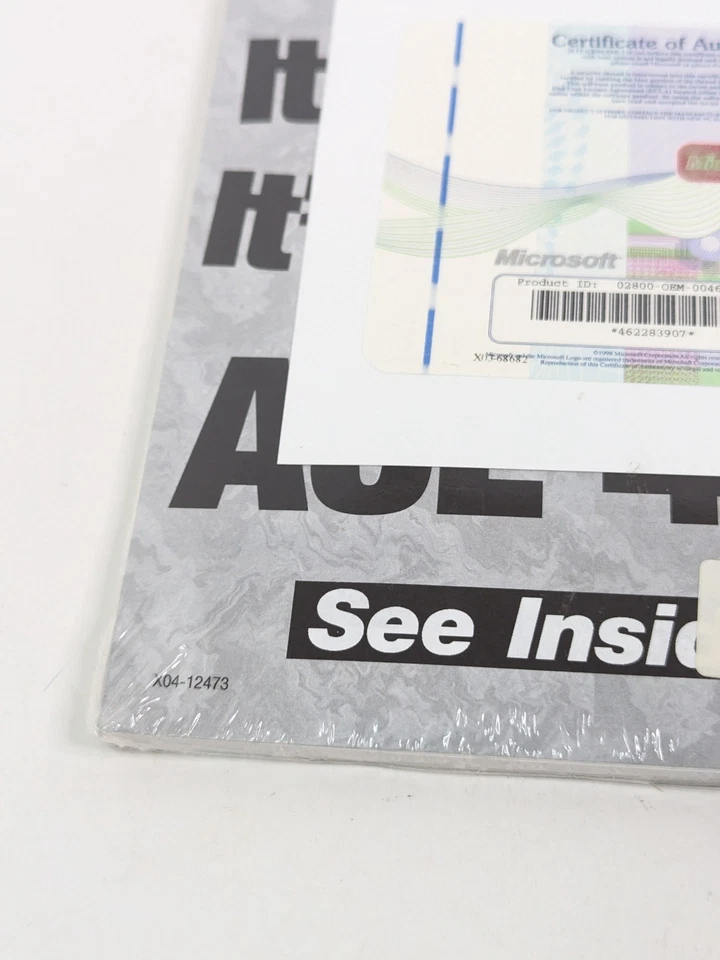Microsoft Windows 98 Getting Started Manual Certificate Product Key Sealed No CD - Image 4 of 4