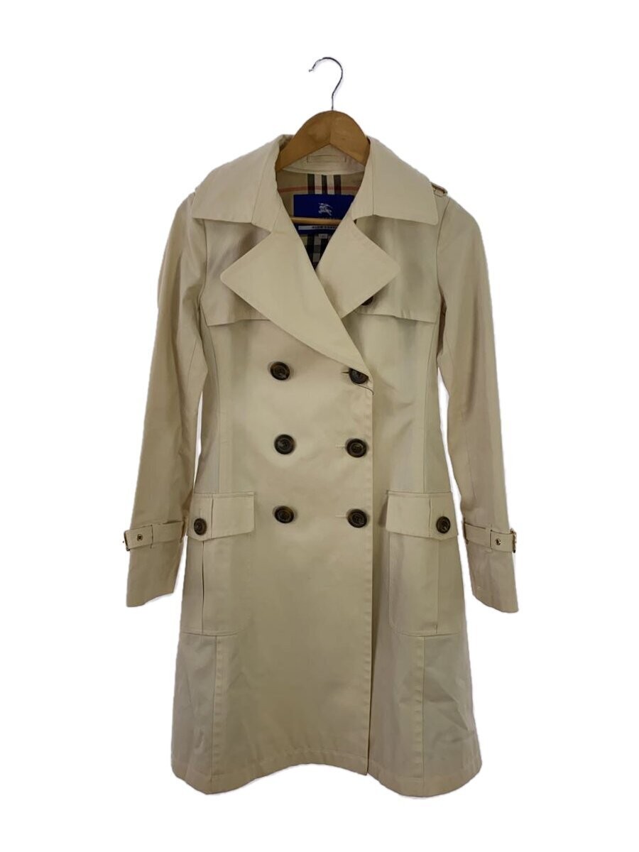 Burberry Blue Label Ivory Womens Cotton Trench Coat Size 40 EG ZHA