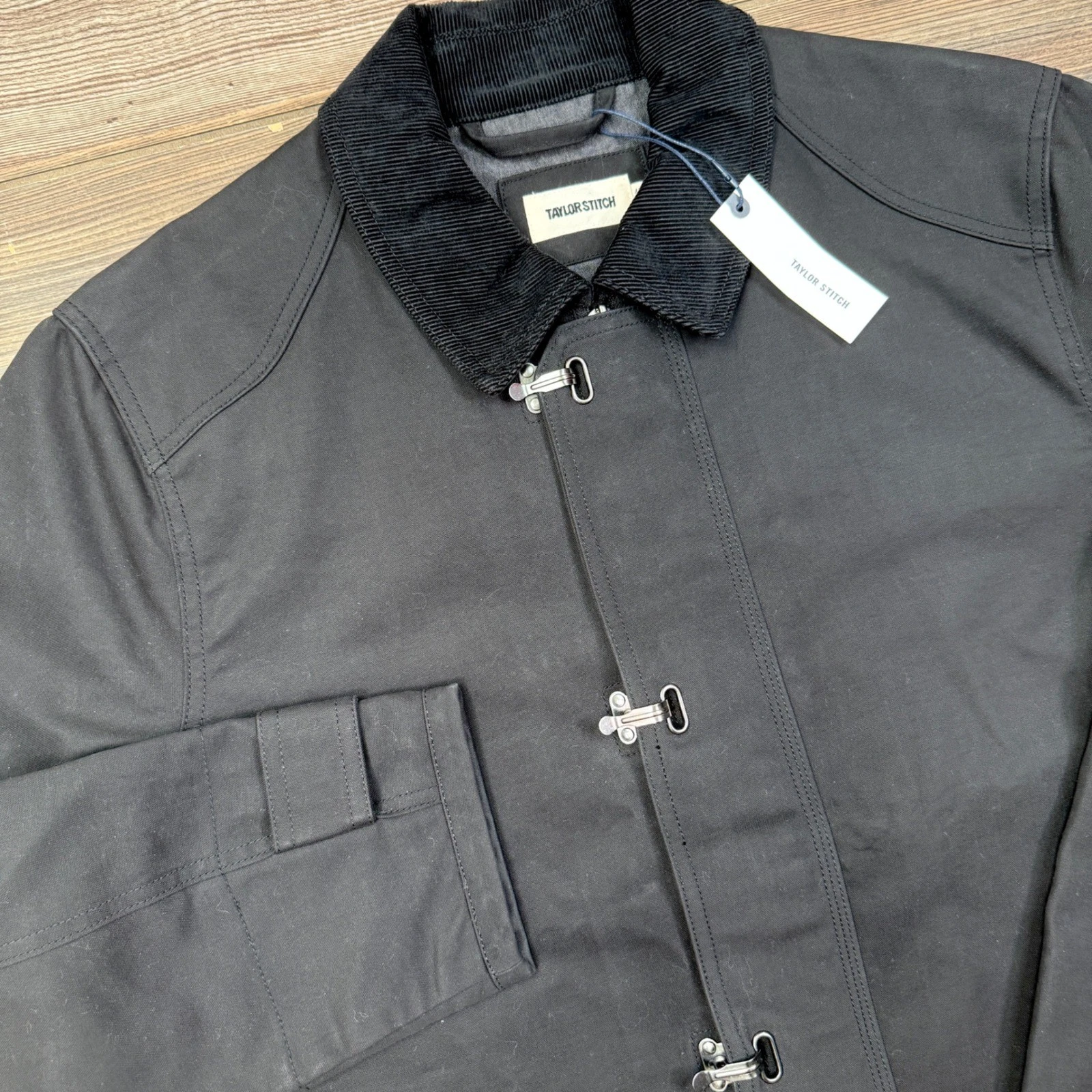 Taylor Stitch Mens 42 LARGE Cinder Jacket Coal Dry Wax Cotton Canvas Utility NWT - product detail image 2