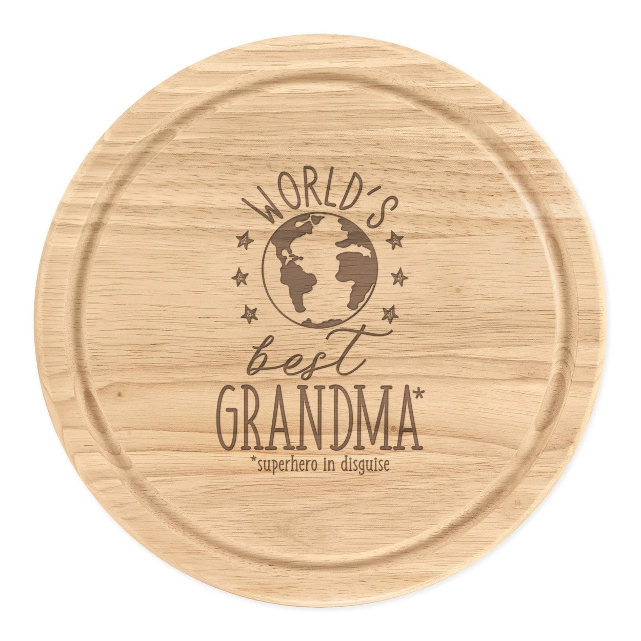 World's Best Grandma Round Chopping Cheese Board Funny Gift Grandmother