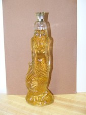 Vtg MCM 70's Avon Mermaid Skin-So-Soft Bath Oil Glass Decanter 10"