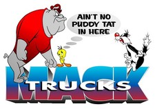 Mack Parody with vintage Tweety & Sylvester "No Putty Tat Here" Sticker Decal