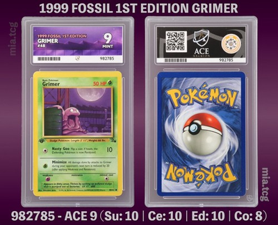 #ad #ad Pokémon ACE 9 Fossil 1st Edition Grimer Graded Card 982785 GBP 42.60