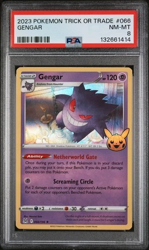 PSA 8 NM-MT Gengar 066/196  Trick or Trade Holo Rare Pokemon Card