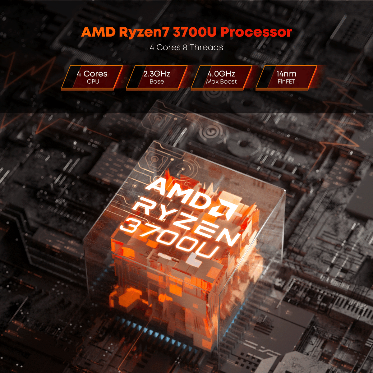 CHUWI LarkBox X Mini PC Intel AMD Ryzen 7 3700U 4.1Ghz 8G+256G