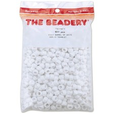 The Beadery Pony Beads 6mmX9mm 900/Pkg-Opaque White