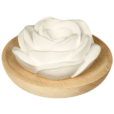Farfalla Duftstein Rose mit Holzteller   1 Stk.