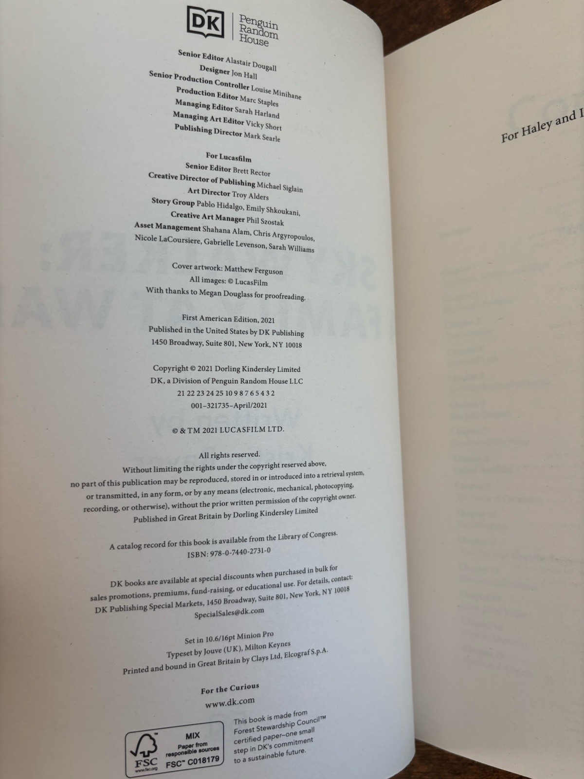 Star Wars Skywalker A Family at War HC 1st Edition 2021 Kristin Baver Book