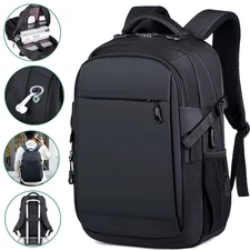 Men Laptop Backpack Large Rucksack Business Travel School Bag With USB Port