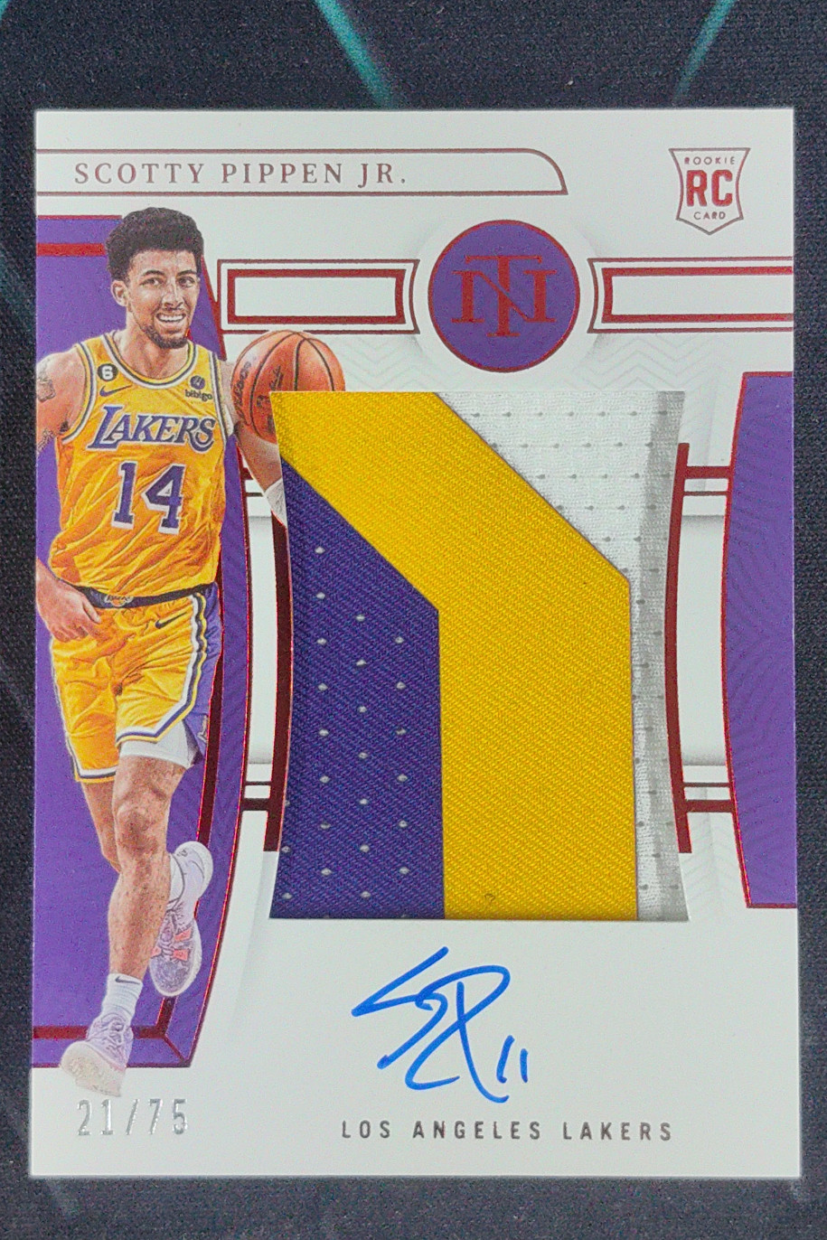 2022 National Treasures Scotty Pippen Jr. Rookie Patch Auto Red RC /75 #150 RPA