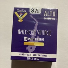 Marca American Vintage Eb Sax Alto Saxophone Box of 10 Filed Reeds Strength 3.5