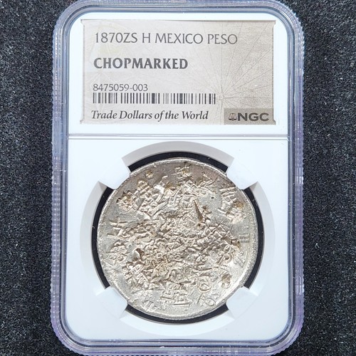 Silver 1870 Zs H Mexico Peso | NGC Chopmarked