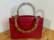 Mark & Graham BAMBOO ITALIAN LEATHER CROSSBODY, Red