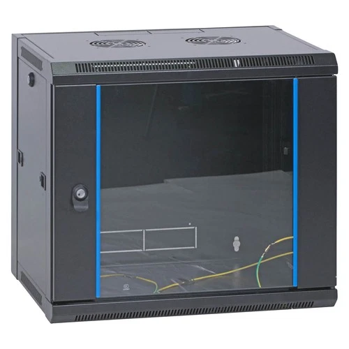 19" Wandgehäuse Netzwerkschrank 9HE Flat Pack unmontiert Tiefe 450mm schwarz