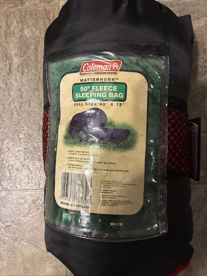 Saco de Dormir 50 Grados Vellón Negro 33"x75" Camping Supervivencia Emergencia Desastre Foto 2 de 4