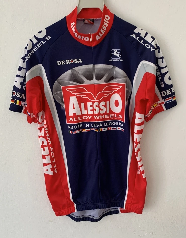Camiseta deportiva de ciclismo Giordana Alessio llantas de aleación talla S Italia De Rosa Racing #66 Foto 2 de 4