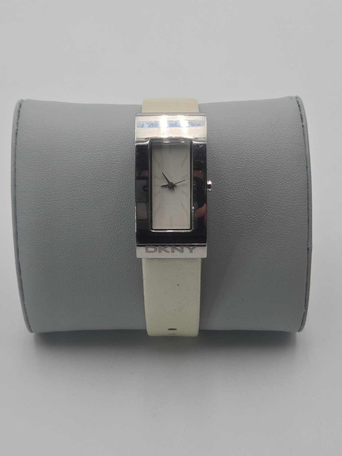 DKNY Rectangular Silver Tone Quartz Watch White S… - image 1