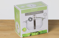 KitchenCraft Food Steamer 3 Tier, Universal 3 Tier Steamer Insert in Gift Box