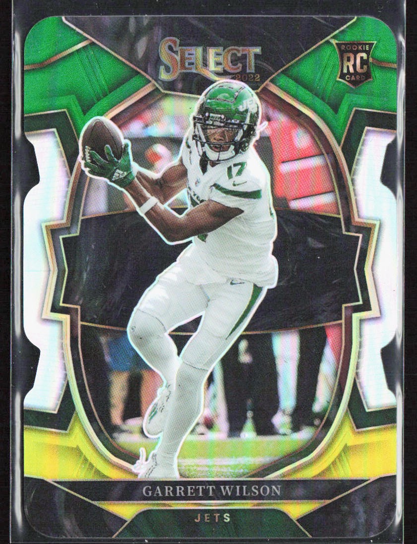 2022 Select Garrett Wilson Green Yellow Prizm Die Cut Concourse Rookie #88